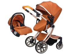 Luxury Baby Stroller 3 IN 1 Egg Shell brown Prices Shop Deals