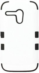 Asmyna Tuff Hybrid Phone Protector Cover For Motorola Moto G - Retail-packaging - Ivory White black