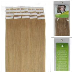 18 Inch Color Long Color 27 Dark Blonde Tape In Premium Remy Human Hair EXTENSIONS_20 Pcs Set 40G Weight Straight Women Beauty Salon Style Design
