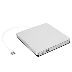 Zsmj External USB 3.0 DVD Drive Dvd-rw Cd-rw Writer Burner Player With Classic Silvery For Apple Macbook Air Macbook Pro Mac Os PC Laptop