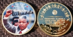 Nelson Mandela Father Of The Nation Gold Clad 1 Tr.oz