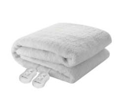 Pure Pleasure - King - Extra Length Sherpa Fleece - Fitted Electric Blanket W Skirt - 183X205