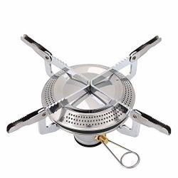 Dilwe Camping Gas Stove Titanium Alloy Ultralight Portable Folding Backpacking Gas Stove Hiking Burner Equipment