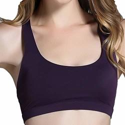 Women's Bra Comfy Skin-friendly Breathable Comfortable Women Cross Beauty Back Sports Bra Wireless Running Vest Underwear Purple