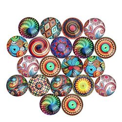 ULTNICE Glass Cabochons Mosaic Printed Glass Dome Cabochons Mosaic Tiles for 
