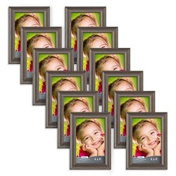 Icona Bay 4 By 6 Inch Picture Frames 4X6 12 Pack Hickory Brown Wood Finish Photo Frame Set For Wall Hang Or Table Top Lakeland Collection