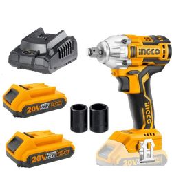Ingco - Lithium - Ion Cordless Impact Wrench With Accessories And Toolbag