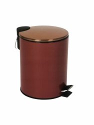 5LTR Maroon Pedal Bin With Rose Gold Lid