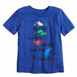Jumping Beans Toddler Boys 2T-5T Dr. Seuss One Fish Two Fish Graphic Tee 3T Blue