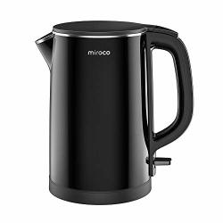 Electric Kettle Miroco 1.5L Double Wall 100% Stainless Steel Bpa-free Cool Touch Tea Kettle With Overheating Protection Cordless With Auto Shut-off & Boil Dry