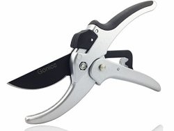 Gonicc 8" Professional SK-5 Steel Blade Anvil Pruning Shears GPPS-1005 Anvil Groove Design Reinforced Design Handle .