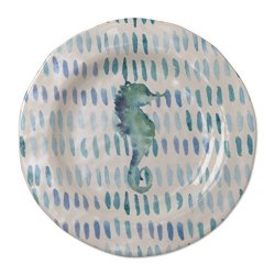 Tag - Seahorse Melamine Salad Plate Durable Bpa-free And Great For Outdoor Or Casual Meals Ocean Blue Set Of 4