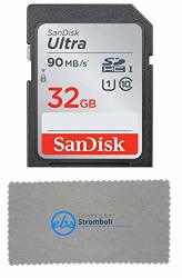 Sandisk 32GB Sd Ultra Memory Card Bundle Works With Canon Eos M200 M100 M50 M5 M6 Mirrorless Camera SDSDUNR-032G-GN6IN Plus 1 Everything But Stromboli
