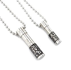 Samyo Aromatherapy Essential Oil Diffuser Stainless Steel Cylinder Pendant Only Love His And Hers Matching Set With Ball Chain Necklace 2 Pcs Black