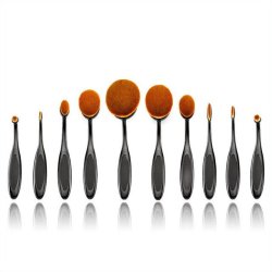 Msq 10pcs Toothbrush Professional Multipurpose Makeup Brush Set - Black 10pcs
