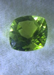 Natural Green Peridot - 3.30cts - Square Cushion Step Cut Stone Certified By Gisa