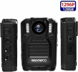 Police 1296P Body Camera 128G Memory Wandwoo Premium Portable Body Camera Waterproof Body-worn Camera With 2 Inch Display Night Vision For Law Enforcement Recorder
