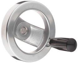 2 Spoked Polished Aluminum Dished Hand Wheel With Handle 4" Diameter 1 2" Hole Diameter Pack Of 1