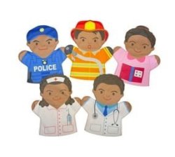 Careers Occupations Hand Puppets Set - 5 Piece