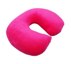 Comfy Plush Microbeads Travel Pillow - Pink