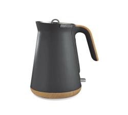 morphy richards 1.5 l black titanium jug kettle with wood trim