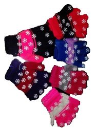 Gloves 6 Sets Per Pack Kids Snowflake Gloves Assorted Colours