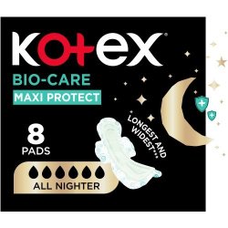 Kotex Bio-care Maxi Protect Pads Night 8 Pack