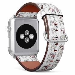 Compatible With Apple Watch Small 38MM 40MM Series 1 2 3 4 - Leather Band Bracelet Strap Wristband Replacement - Siberian Husky Dog Dogs