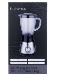 Elektra - 500W 1.5L Jug Blender Glass Jug