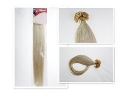 Hairranti 18"20"NAIL U Tip Remy Human Hair Extensions Straight 100S 20"1.0G S 613 Light Blonde