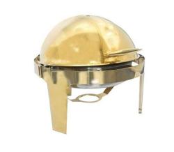 Roll Top Chafing Dish Round - Gold