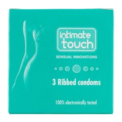 Intimate Touch Ribbed Condoms - 3's
