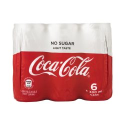 Coca-cola No Sugar Light Taste Soft Drink Cans 6 X 300 Ml