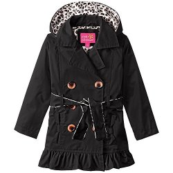Pink Platinum Big Girls' Double Leopard Jacket Black 10 12