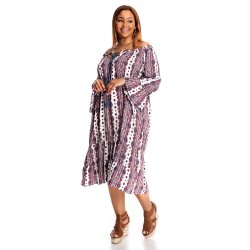 Donnay Plus Size Peasant Swing Dress Printed
