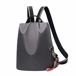 Backpack Purse For Women Waterproof Nylon Anti-theft Fashion Lightweight School Travel Shoulder Bag Grey