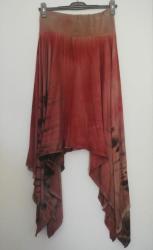 Freedom Brown Rust Tie Dye Gypsy Hippy Boho Skirt With Lace Trim
