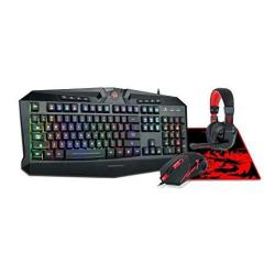 GAMING Backlit Mouse Keyboard Large Mouse Pad PC Computer Headset With Microphone Combo S101-BA Redragon Rgb LED Backlit 104 Key