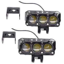 2 Piece Heavy Duty 10X4CM 4500LM 12-20V 3 In 1 LED Motorcycle Headlights