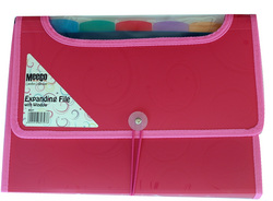 Meeco 6 Division Expanding File With Window - Pink