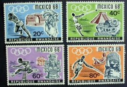 Stamp Set Rwanda 1968 Olympics Mint