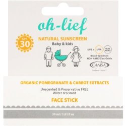 Oh-Lief Natural Sunscreen Baby & Kids Face Stick SPF30 30ML