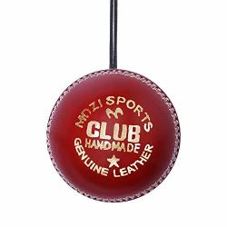 Mozi Sports Leather Hanging Cricket Ball With Rope For Knocking practice training exercise
