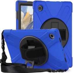 Tuff-Luv Armour Jack Rugged Case Includes Armstrap And Handstrap For The Samsung Galaxy Tab A8 2021 10.5 SM-X205 SM-X200 - Blue
