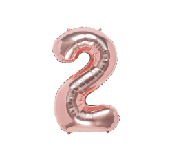 Rose Gold Number 2 Foil Balloon 40 INCH 101CM Helium Kids Adult Party Decor