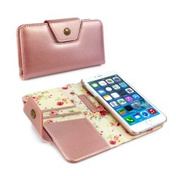 Tuff-Luv Alston Craig Ladies Magnetic Case For The The Apple Iphone 6 6S - Rose Gold Floral