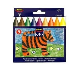 Jumbo Wax Crayons 9 Assorted Colours