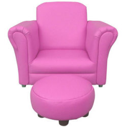 Children's Rocking Chair With Footstool Pink