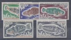 French Antarctic 1971 Fish Set Of 5 Very Fine Unmounted Mint