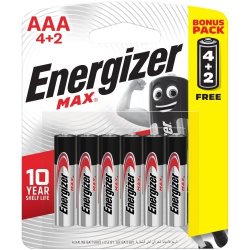 Energizer Max Aaa Battery 4 Plus 2 Free